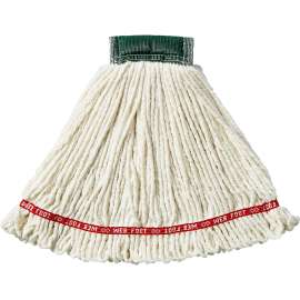 Web Foot Shrinkless Looped-End Wet Mop Head, Cotton/Synthetic, Medium, White