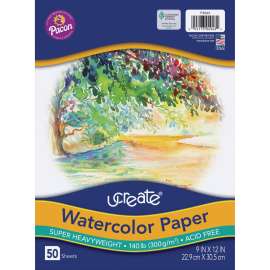 Watercolor Paper, 140 lb., 9" x 12"