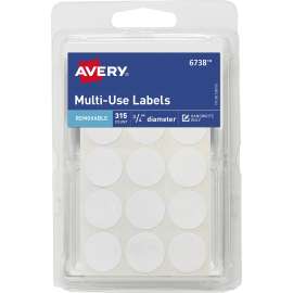 Avery® Removable Labels, 3/4" Diameter, 315 Total (6738)