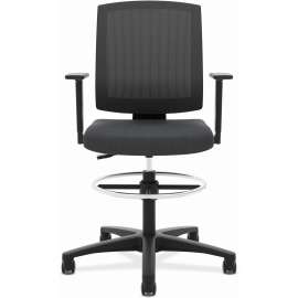 HON Instigate Mesh Back Multi-Purpose Stool, Supports Up to 250 lb, 33" Seat Height, Black Seat, Black Back, Black Base, 2/Carton