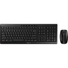 CHERRY STREAM DESKTOP RECHARGE Wireless Keyboard and Mouse, Full size,Black ,AES 128 Encryption,Wireless 2.40 GHz Keyboard,USB Wireless Optical Mouse,Adjustable to 2400 DPI