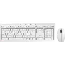 CHERRY STREAM DESKTOP RECHARGE Keyboard & Mouse Wireless Combo, Full size,Pale Gray,AES 128 Encryption,Wireless 2.4 GHz Keyboard,USB Wireless Optical Mouse,Adjustable to 2400 dpi