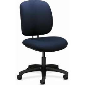 HON ComforTask Task Stool with Adjustable Footring, 32" Seat Height, Supports up to 300 lbs, Black Seat/Back, Black Base