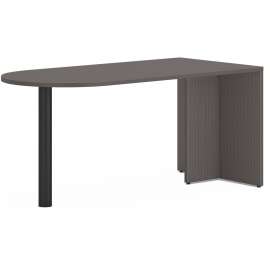 HON 10500 Series Single Pedestal Desk, Right Pedestal: Box/Box/File, 66" x 30" x 29.5", Kingswood Walnut