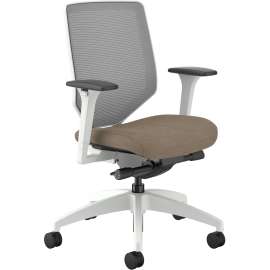 HON Cliq Office Chair, Supports Up to 300 lb, 17" to 22" Seat Height, Basalt Seat, Black Back, Black Base
