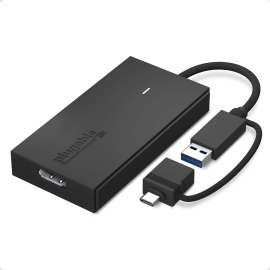 Plugable DisplayPort/USB-C/USB Audio/Video Adapter, 1 x USB 3.0 Type A, Male, 1 x USB 3.0 Type C, Male, 1 x DisplayPort Digital Audio/Video