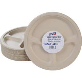 Genuine Joe 3-compartment Disposable Plates
