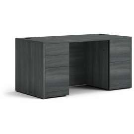HON Coordinate Height Adjustable Desk Bundle 2-Stage, 58" x 22" x 27.75" to 47", PinnacleBlack