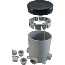 Cantex 19-1/2 cu in Round PVC 1 gang Junction Box Gray