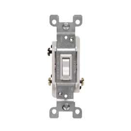 Leviton 15 amps Three Pole Toggle Switch White 1 pk