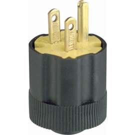 Leviton Commercial and Residential Rubber Grounding Plug 5-15P 18-14 AWG 2 Pole 3 Wire
