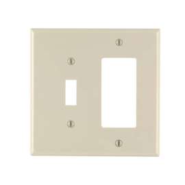 Leviton Almond 2 gang Nylon GFCI/Rocker/Toggle Wall Plate 1 pk