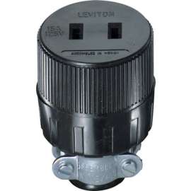 Leviton Residential Vinyl Straight Blade Connector 1-15R 18-14 AWG 2 Pole 2 Wire