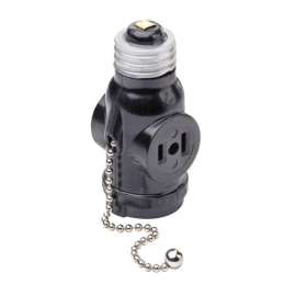 Leviton Plastic Medium Base Lampholder 1 pk