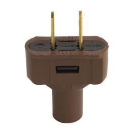 Leviton Residential Vinyl Straight Blade Plug 1-15P 18-2 AWG 2 Pole 2 Wire