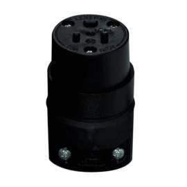 Leviton Commercial Rubber Ground/Straight Blade Connector 5-15R 18-12 AWG 2 Pole 3 Wire