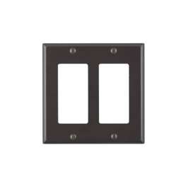 Leviton Brown 2 gang Thermoset Plastic Decorator Wall Plate 1 pk