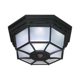 Heath Zenith Motion-Sensing Hardwired Incandescent Black Ceiling Light