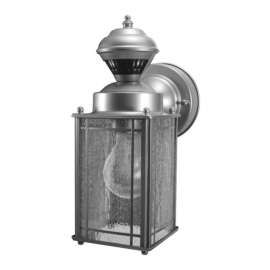 Heath Zenith Silver Motion-Sensing Incandescent Wall Lantern