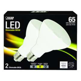 Feit BR30 E26 (Medium) LED Bulb Soft White 65 Watt Equivalence 2 pk