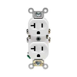 Leviton 20 amps 125 V Duplex White Outlet 5-20R 1 pk