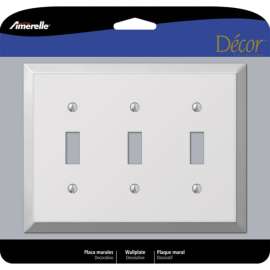 Amerelle Century Polished Chrome 3 gang Stamped Steel Toggle Wall Plate 1 pk