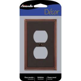 Amerelle Metro Aged Bronze 1 gang Die-Cast Metal Duplex Wall Plate 1 pk