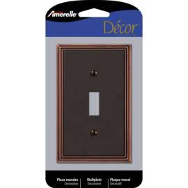 Amerelle Metro Aged Bronze 1 gang Die-Cast Metal Toggle Wall Plate 1 pk