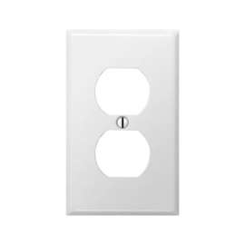 Amerelle Contractor White 1 gang Stamped Steel Duplex Outlet Wall Plate 1 pk
