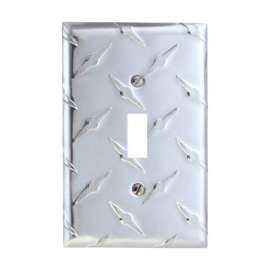Amerelle Diamond Metallic 1 gang Stamped Aluminum Toggle Wall Plate 1 pk