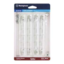 Westinghouse 300 W T3 Double-Ended Halogen Bulb 5,000 lm White 4 pk