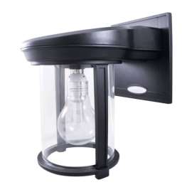 Gama Sonic Solar Coach Lantern Semi-Gloss Black Dusk to Dawn LED Wall Lantern