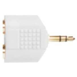 4XEM 3.5mm Mini Jack Headphone Splitter For iPhone/iPod/Audio Devices, 2 x Mini-phone Stereo Audio Female, 1 x Mini-phone Stereo Audio Male, White