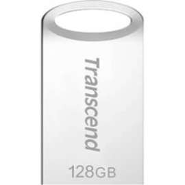 Transcend 128GB JetFlash 710 USB 3.1 Type A Flash Drive, 128 GB, USB 3.1 Type A, Silver, 1 / Pack