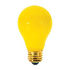 Satco 60 W A19 A-Line Incandescent Bulb E26 (Medium) Yellow 2 pk