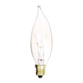Satco 15 W CA9 Decorative Incandescent Bulb E12 (Candelabra) Soft White 1 pk