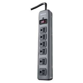 Southwire Woods 3 ft. L 6 outlets Power Strip w/Surge Protection Black 900 J