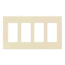 Leviton Almond 4 gang Polycarbonate Decorator Screwless Wall Plate 1 pk