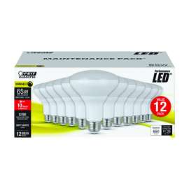 Feit Electric BR30 E26 (Medium) LED Bulb Soft White 65 Watt Equivalence 12 pk