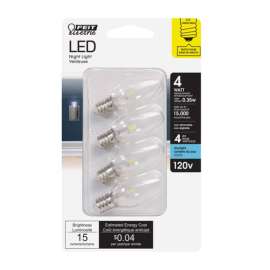 Feit Electric C7 E12 (Candelabra) LED Bulb Daylight 4 Watt Equivalence 4 pk