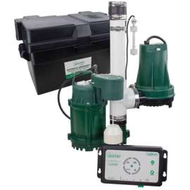 Zoeller 2580 gph Thermoplastic Vertical Float Switch Battery Submersible Backup Sump Pump