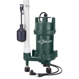 Flint & Walling Zoeller 1 HP 2535 gph Cast Iron Tethered Float Switch Grinding Pump