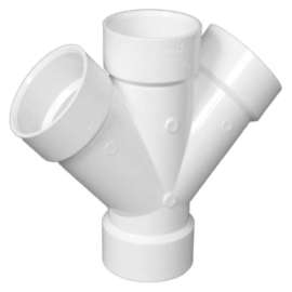 Charlotte Pipe Schedule 40 4 in. Hub X 4 in. D Hub PVC 15 in. Double Wye 1 pk