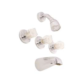 American Brass 3-Handle Brass Tub and Shower Faucet