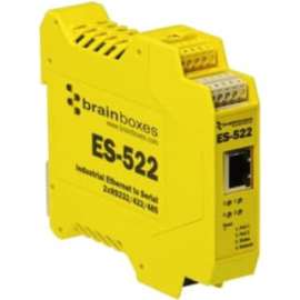 Brainboxes Industrial Ethernet to Serial 2xRS232/422/485, DIN Rail Mountable, TAA Compliant
