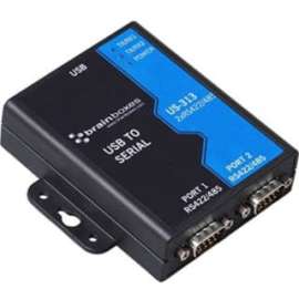 Brainboxes 2 Port RS422/485 USB to Serial Adapter, USB 2.0, DIN Rail Mountable