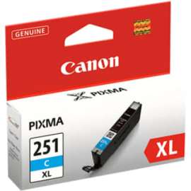 Canon CLI-251XL Original High Yield Inkjet Ink Cartridge, Cyan, 1 Pack, 665 Pages