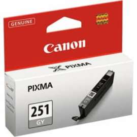 Canon CLI-251 GY Original Standard Yield Inkjet Ink Cartridge, Gray Pack, 780 Pages