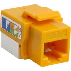 4XEM Cat5e RJ45 Keystone Jack UTP 110-Type (Yellow), Yellow, 1 x RJ-45 Port(s)