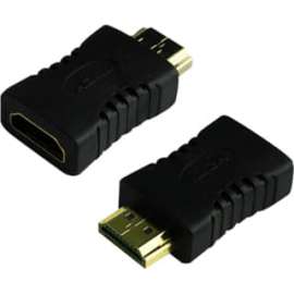 4XEM HDMI A Male To HDMI A Female Port saver Adapter supporting 1080p 3D, 1080p 3D HDMI Port saver HDMI female to male adapter 1 x HDMI (Type A) Female Digital Audio/Video, 1 x HDMI (Type A) Male Digital Audio/Video, Gold Plated Connector, Black